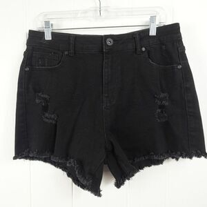 Blue Savvy Womens Black Jean Shorts Size 32